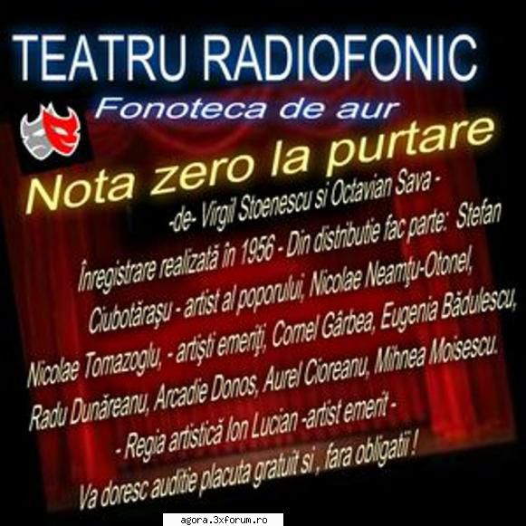 nota zero purtare (1956) (teatru virgil stoenescu nota zero purtare nicolaie otonel, nicolaie