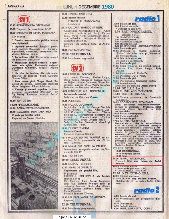 roussin andre  - cind vine barza ( ) regia constantin premiera �  c�nd vine barza (1980) (teatru