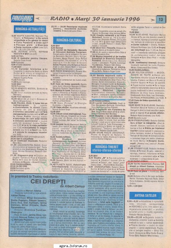 camus albert - cei drepti ( 30.ii.1996 ) regia adrian pintea �  camus albert - cei drepti  ( teatru