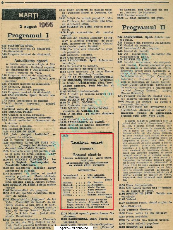 � Condamnatul din Pickwick Town (1966) (Teatru radiofonic) - Antoine Andre-Paul -Scaunul electric - Teatru