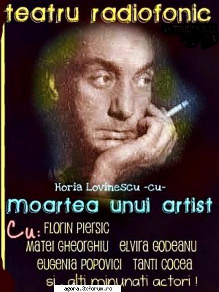� Moartea unui artist (1965) (Teatru radiofonic) - Horia Lovinescu - Moartea unui artist (1965) - Teatru